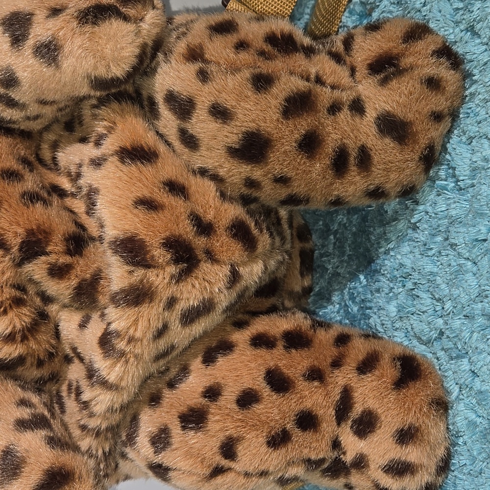 Mango Brown Leopard Stuffed Animal backpack purse - Picture 5 of 8